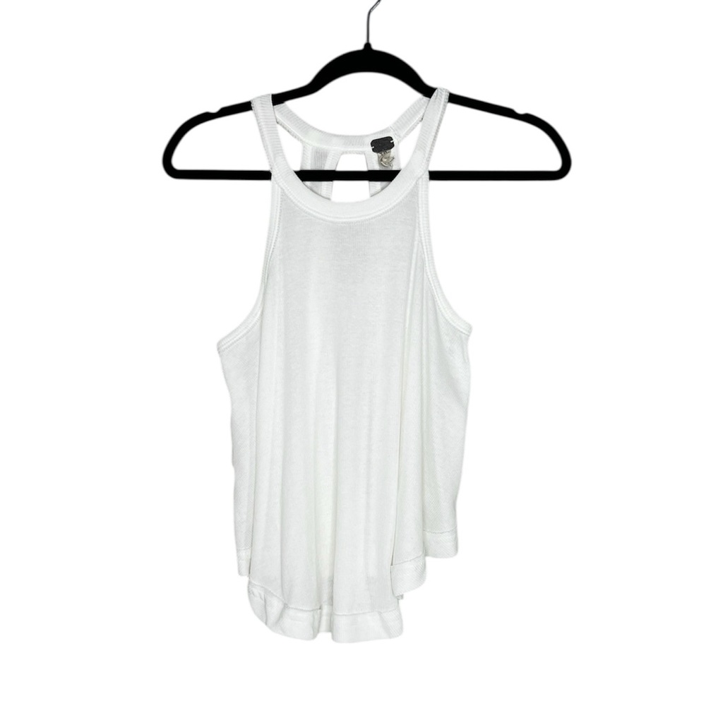 We The Free San Fran Ribbed High Neck Raw Edge back cut out Tank Top size XS